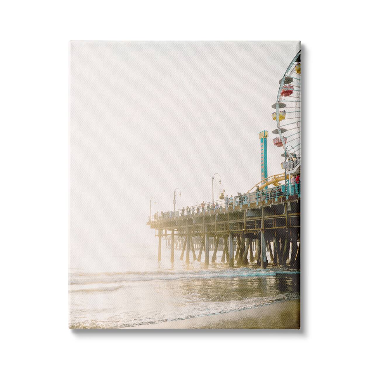 Stupell Industries Coastal Boardwalk Pier Carnival Ferris Wheel Photography Canvas Wall Art